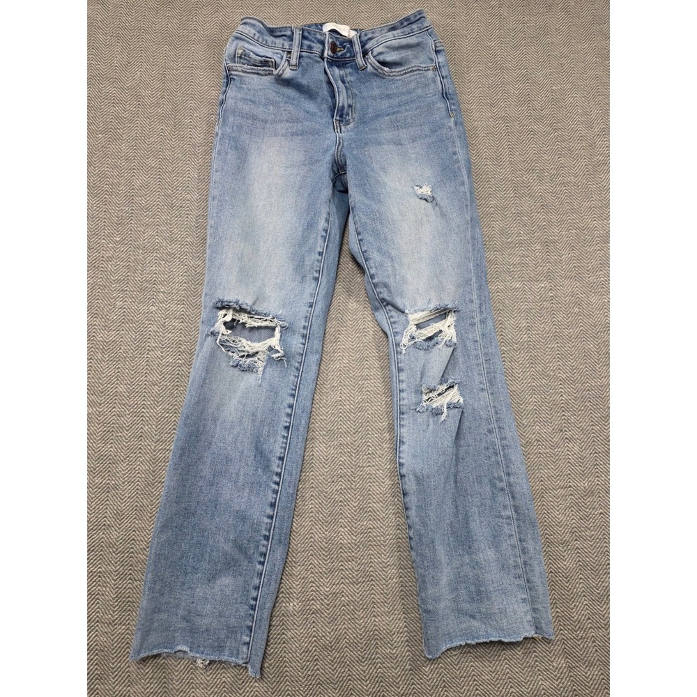 VERVET BLUE Women's Distressed Ripped Flare Jeans Light Wash Size 26